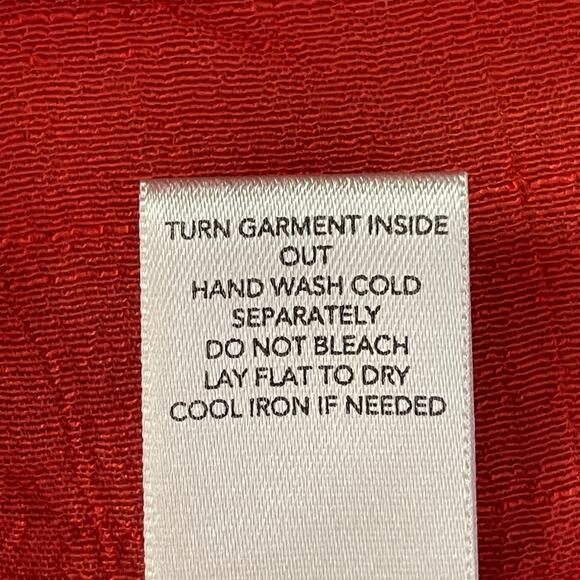 Christopher & Banks Orange Paisley Embroidered Top Sleeves Lace Shoulder LARGE - Picture 10 of 10